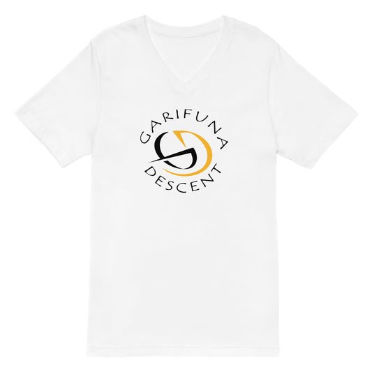 Garifuna Descent Unisex Short Sleeve V-Neck White T-Shirt